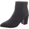 14th & Union Womens Faux Suede Pointed Toe Ankle Boots In Grey
