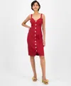 14th Place Juniors' Button-front Bustier Sleeveless Dress