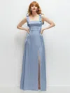 1500 Series Square Neck Fluid Satin Maxi Dress With Bow Straps