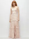 1500 Series Strapless Chiffon Maxi Dress With Tiered Micro Ruffle Full Skirt