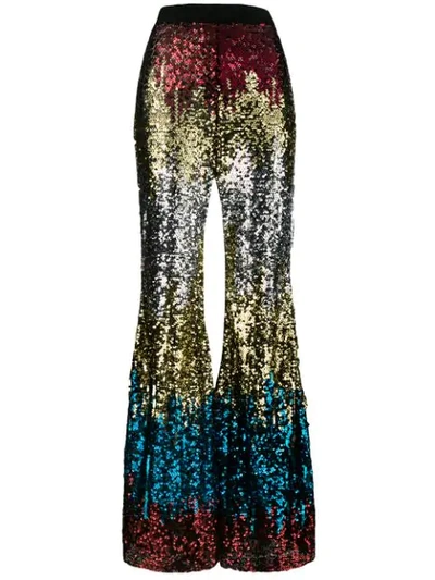 Amen Sequined Multi Colour Flair Trousers In Multicolor