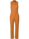ANDREA MARQUES ANDREA MARQUES FRONT BUTTONS JUMPSUIT - CAPUCCINO