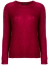 LUISA CERANO LUISA CERANO LONG-SLEEVE FITTED SWEATER - RED