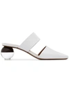 NEOUS WHITE MASDEVALLIA 55 LEATHER MULES