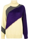 N°21 COLOUR-BLOCK ROLL NECK SWEATER