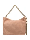 Jimmy Choo Ballet Pink Callie Suede Clutch In Cipria