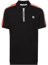 GIVENCHY GIVENCHY ZIPPED FRONT POLO SHIRT - BLACK