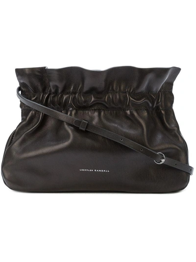 Loeffler Randall Ruché Detail Clutch Bag In Black