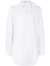 PRADA STRIPED BOW COLLAR SHIRT