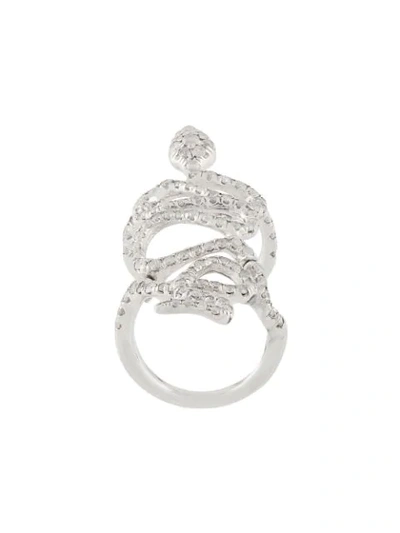 Loree Rodkin 18kt White Gold And Diamond Snake Ring In White