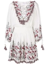 ZIMMERMANN ZIMMERMANN FLOWER EMBROIDERED FLARED DRESS - WHITE