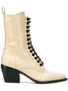 Chloé Lace Fastened Boots - Neutrals In Neutrals