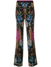 ETRO STRIPED WAISTED FLARE LEG TROUSERS