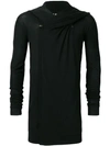 RICK OWENS RICK OWENS HOODED CARDIGAN - BLACK