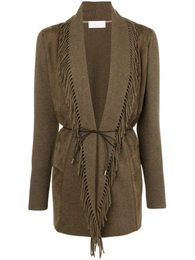 Fabiana Filippi Fringed Lapel Cardigan - 棕色 In Brown