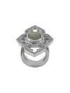 LOREE RODKIN 18KT WHITE GOLD, DIAMOND AND SAPPHIRE UMBA RING