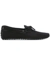 Tod's Black Suede Gommino Driving Shoes In Black