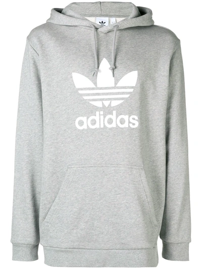 Adidas Originals Trefoil Hoodie In Grey