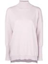 AGNONA AGNONA ROLL NECK SWEATER - PINK