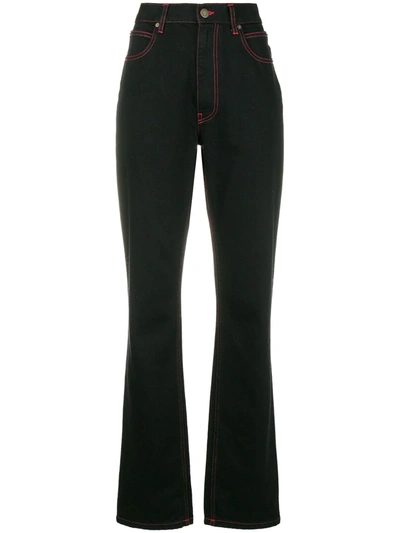 Calvin Klein 205w39nyc 对比缝线靴形全棉牛仔裤 In Black