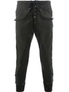 GREG LAUREN GREG LAUREN STRIPE TRIM TROUSERS - BLACK