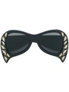 GUCCI GUCCI EYEWEAR OVERSIZED MOTHER OF PEARL SUNGLASSES - BLACK