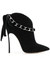 CASADEI CASADEI CHAIN EMBELLISHED BOOTS - BLACK