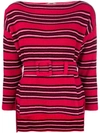 FENDI RIBBED BELTED SWEATER