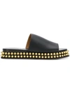 Chloé Chloe Black And Gold Sawyer Sandals