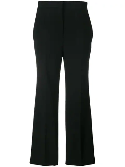 Fendi Cropped Flared Trousers In Black
