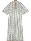 GUCCI GUCCI GUCCI ROSEBUDS POPLIN KAFTAN - WHITE