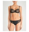 SIMONE PERELE WISH STRETCH-TULLE AND LACE UNDERWIRED HALF-CUP BRA,65667729