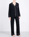 Eberjey Gisele Jersey Knit Pajamas In Black/sorbet Pink