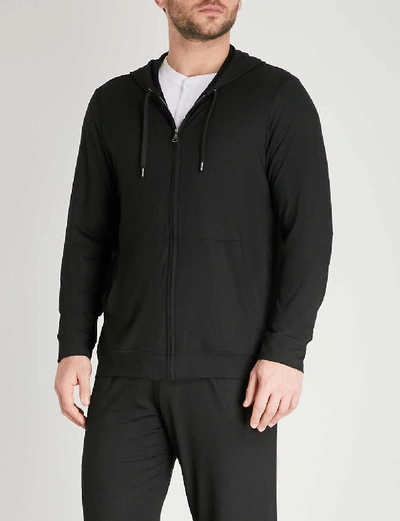 Derek Rose Men's Basel 1 Jersey Zip-front Hoodie In Black