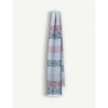 LOEWE WOMENS BLUE/MULTICOLOUR ANAGRAM IN LINES CASHMERE WOOL AND SILK-BLEND SCARF