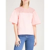 SANDRO LACE-PANEL COTTON TOP