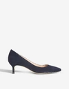 Lk Bennett Audrey Suede Courts In Blu-navy