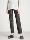 JOSEPH DEN STRAIGHT STRETCH-LEATHER TROUSERS,92775206