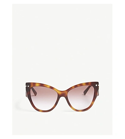 Valentino Women's Havana Va4028 Cat-eye Frame Sunglasses
