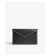 Valentino Rockstud Leather Envelope Pouch - Black In Black