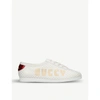 Gucci Guccy Falacer Leather Sneakers In Off White