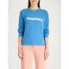 WILDFOX TOURISTA COTTON FLOCKED SLOGAN SWEATSHIRT