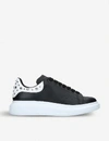 ALEXANDER MCQUEEN ALEXANDER MCQUEEN WOMEN'S BLK/WHITE MEN'S SHOW STUDDED LEATHER TRAINERS,95444598