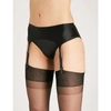 WOLFORD WOLFORD WOMEN'S BLACK SATIN AND JERSEY SUSPENDER BELT,95800332
