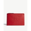 GIVENCHY POPPY RED EMBLEM LOGO LEATHER POUCH
