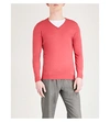 JOHN SMEDLEY BLENHEIM V-NECK WOOL JUMPER