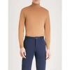 John Smedley Cherwell Turtleneck Wool Jumper In Camel