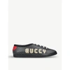 GUCCI FALACER GUCCY-PRINT LEATHER TRAINERS