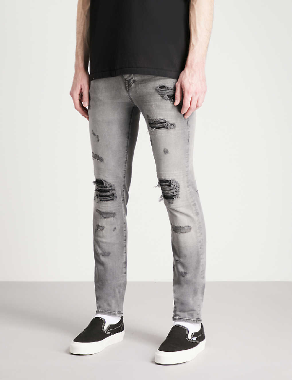 True Religion Rocco Ripped Skinny Jeans In Washed Black | ModeSens