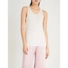 THEORY LADIES CREAM RAW-HEM CASHMERE TANK TOP